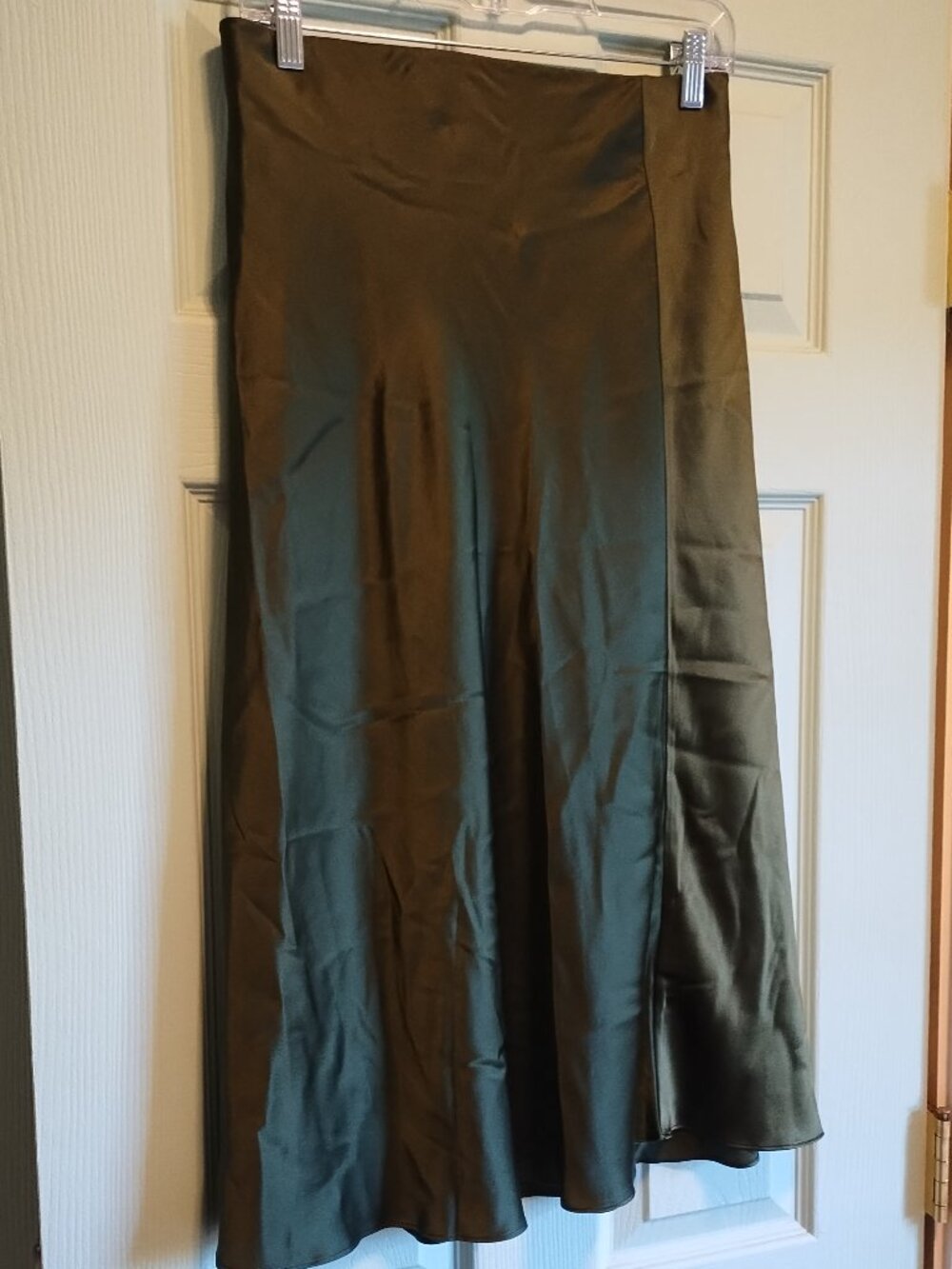 Quince 100% Washable Silk Skirt  Medium Basil Green - Picture 4 of 4